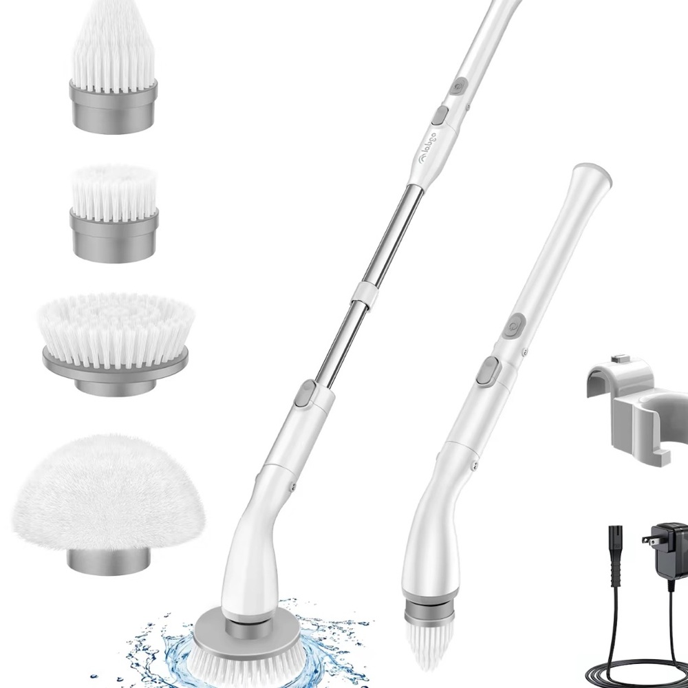Electric Spin Scrubber with Multiple Brush Heads